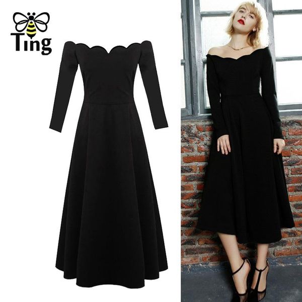 casual dresses tingfly vintage elegant petal slash neck classic black midi long dress retro party dinner a line vestidos elbise, Black;gray
casual dresses tingfly vintage elegant petal slash neck classic black midi long dress retro party dinner a line vestidos elbise, Black;gray