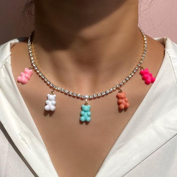chains flatfoosie 2021 colorful bear gummy necklace rhinestone jewelry for women gold silver color crystal chain choker
chains flatfoosie 2021 colorful bear gummy necklace rhinestone jewelry for women gold silver color crystal chain choker