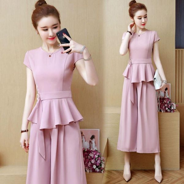 women's tracksuits wide loose pants & short sleeve blouse casual women suit vogue female summer two-piece clothing set solid vestidos, Gray
women's tracksuits wide loose pants & short sleeve blouse casual women suit vogue female summer two-piece clothing set solid vestidos, Gray