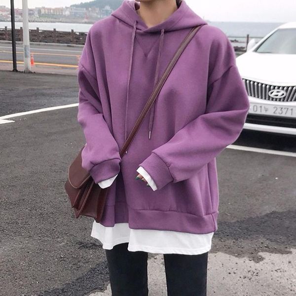 women's hoodies & sweatshirts chic college style fake two-piece stitching multicolor hooded plus fleece hoody, Black
women's hoodies & sweatshirts chic college style fake two-piece stitching multicolor hooded plus fleece hoody, Black