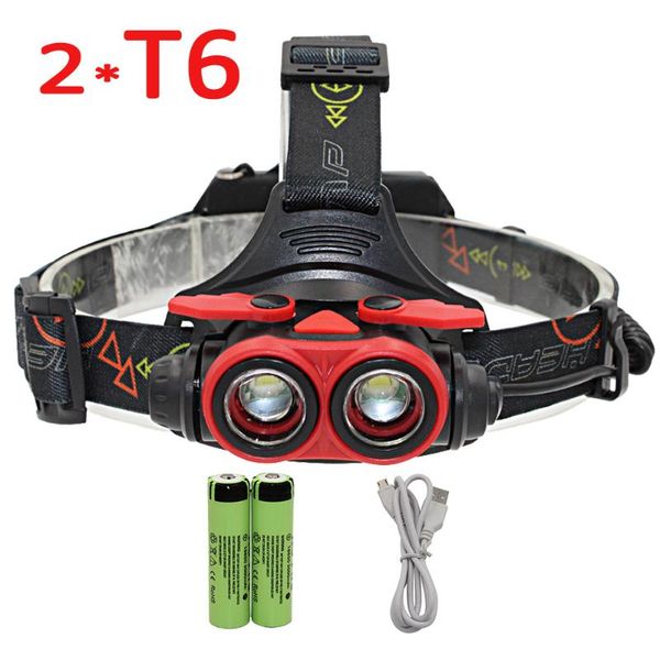 zooable 2 x xm-l t6 led headlamp 2 led headlight usb rechargeable torch lanterna +18650 battery +charger cable
zooable 2 x xm-l t6 led headlamp 2 led headlight usb rechargeable torch lanterna +18650 battery +charger cable