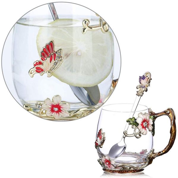 301-400ml enamel flower cup water cup glass european high-end coffee crystal spoon with handle
301-400ml enamel flower cup water cup glass european high-end coffee crystal spoon with handle
