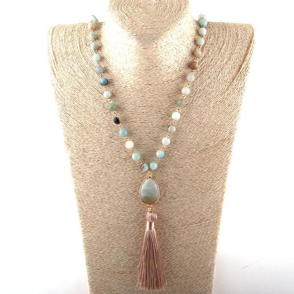 pendant necklaces moodpc fashion jewelry natural stone rosary chain link long tassel women ethnic necklace, Silver
pendant necklaces moodpc fashion jewelry natural stone rosary chain link long tassel women ethnic necklace, Silver