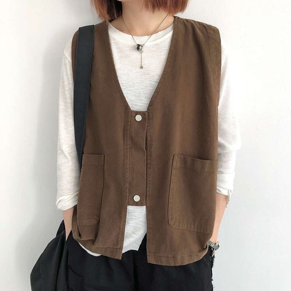 casual vest, women's spring autumn loose v-neck cardigan, fashion sleeveless waistcoat, White
casual vest, women's spring autumn loose v-neck cardigan, fashion sleeveless waistcoat, White