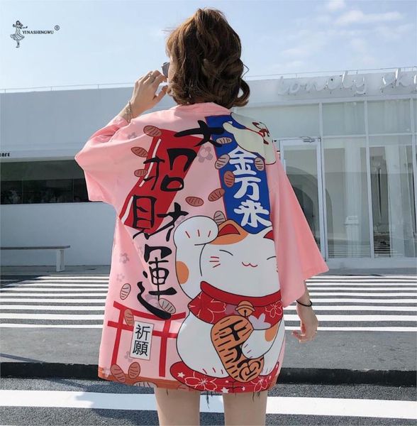 ethnic clothing japanese kimono yukata women cardigan coat lucky cat printed casual shirt girls femme kawaii asian cosplay costumes top, Red
ethnic clothing japanese kimono yukata women cardigan coat lucky cat printed casual shirt girls femme kawaii asian cosplay costumes top, Red