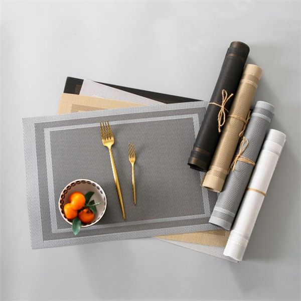 mats & pads 4pcs/lot simple pvc placemats waterproof oil-proof non-slip dining table modern tableware heat-resistant coasters
mats & pads 4pcs/lot simple pvc placemats waterproof oil-proof non-slip dining table modern tableware heat-resistant coasters