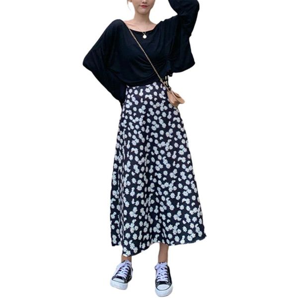 skirts women summer floral midi skirt high waist casual small daisy print a-line female ankle-length, Black
skirts women summer floral midi skirt high waist casual small daisy print a-line female ankle-length, Black