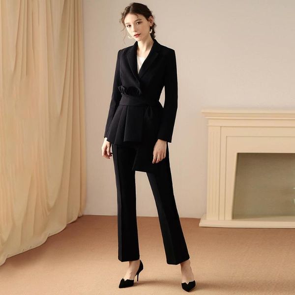 black pant suit women sets off lady apring summer jacket pants female chic dza051, Gray
black pant suit women sets off lady apring summer jacket pants female chic dza051, Gray