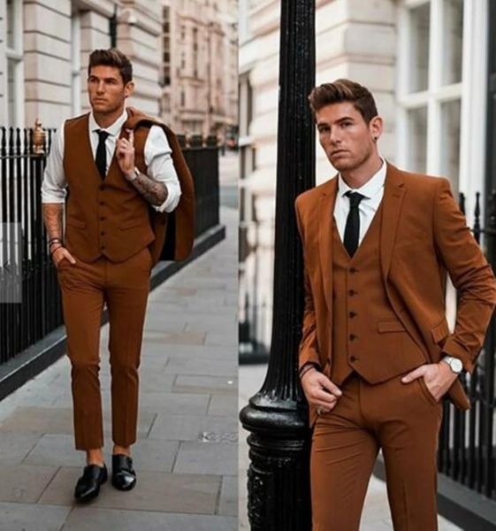 men's suits & blazers latest design clothing for men brown notch lapel single-breasted custom slim fit suit 3 pieces, White;black
men's suits & blazers latest design clothing for men brown notch lapel single-breasted custom slim fit suit 3 pieces, White;black