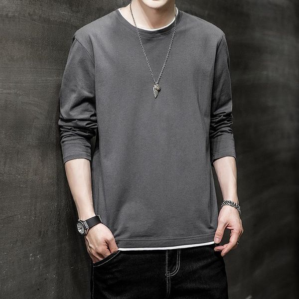 men's t-shirts long-sleeved t-shirt 2021 autumn pure cotton bottoming shirt ins trend loose tide brand men clothing, White;black
men's t-shirts long-sleeved t-shirt 2021 autumn pure cotton bottoming shirt ins trend loose tide brand men clothing, White;black