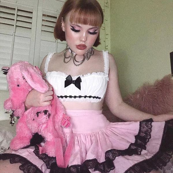 pleated harajuku gothic a line women skirts pastel goth lolita cosplay lace trim mini skirt pink patchwork outfit, Black
pleated harajuku gothic a line women skirts pastel goth lolita cosplay lace trim mini skirt pink patchwork outfit, Black