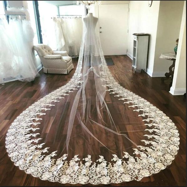 luxury lace bridal veil soft tulle long cathedral appliques wedding veil wedding accessories
luxury lace bridal veil soft tulle long cathedral appliques wedding veil wedding accessories