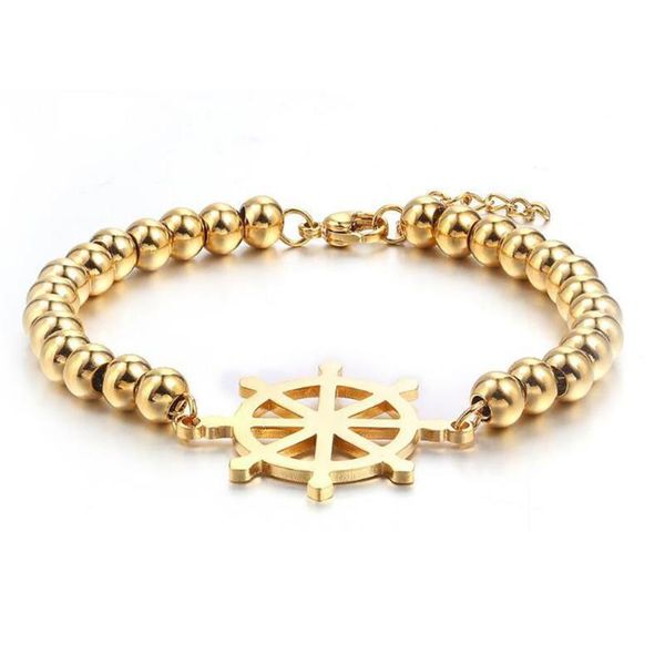 link, chain stainless steel delicate gold ship steering wheel bracelet bangle jewelry minimalist gift for women, Black
link, chain stainless steel delicate gold ship steering wheel bracelet bangle jewelry minimalist gift for women, Black