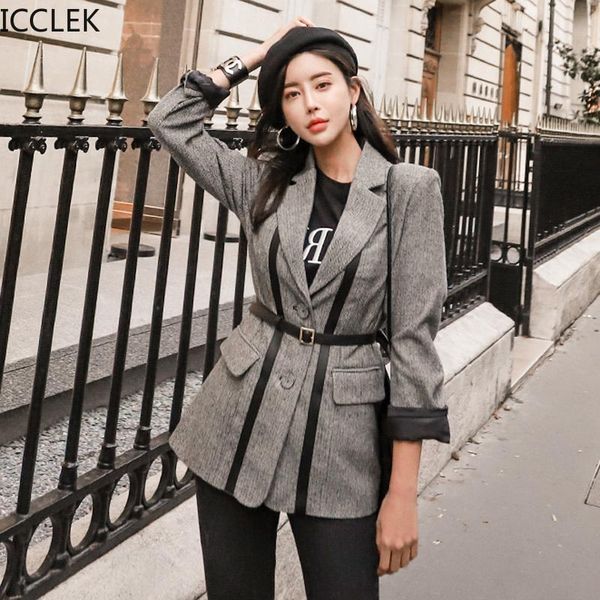 women's suits & blazers icclek winter korean style women temperament slim fit leather herringbone fashion professional blazer jacket wi, White;black 
women's suits & blazers icclek winter korean style women temperament slim fit leather herringbone fashion professional blazer jacket wi, White;black