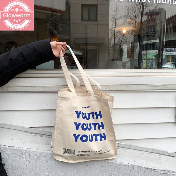 women canvas shopping bag youth letters print female cotton cloth shoulder bag eco handbag tote reusable grocery shopper bags c0225
women canvas shopping bag youth letters print female cotton cloth shoulder bag eco handbag tote reusable grocery shopper bags c0225