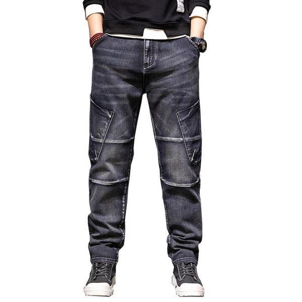 men's jeans mcikkny cargo loose straight pants multi pockets tactical outdoor denim trousers plus size 29-42, Blue
men's jeans mcikkny cargo loose straight pants multi pockets tactical outdoor denim trousers plus size 29-42, Blue