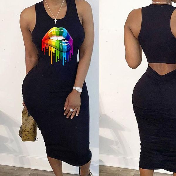 casual summer women long dress sleeveless back hollow out dresses outfit big mouth print fashion skinny clubwear clothings, Black;gray
casual summer women long dress sleeveless back hollow out dresses outfit big mouth print fashion skinny clubwear clothings, Black;gray