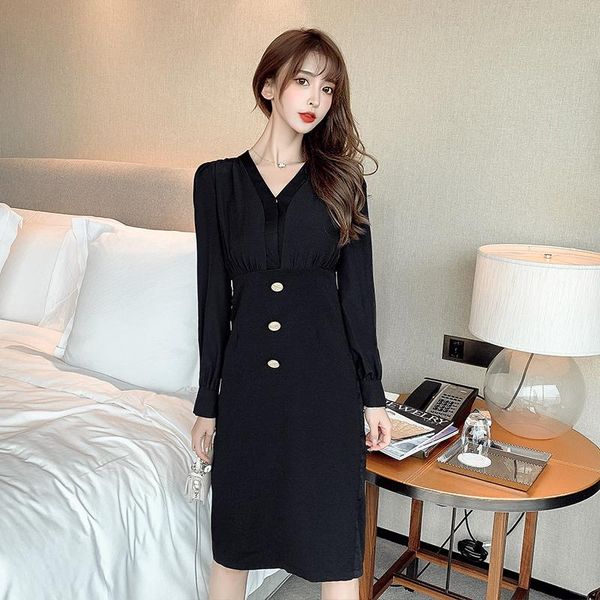 casual dresses coigarsam patchwork women one-piece dress korean full sleeve chiffon v-neck black 2071, Black;gray
casual dresses coigarsam patchwork women one-piece dress korean full sleeve chiffon v-neck black 2071, Black;gray