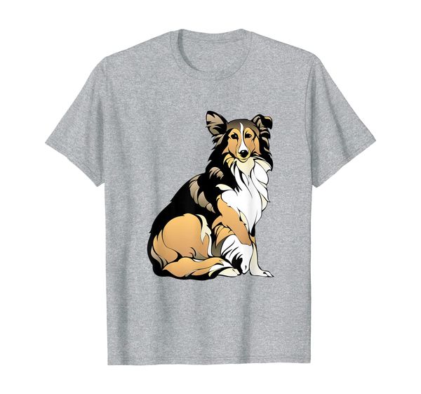 cute collie adorable furry dog t-shirt, White;black 
cute collie adorable furry dog t-shirt, White;black