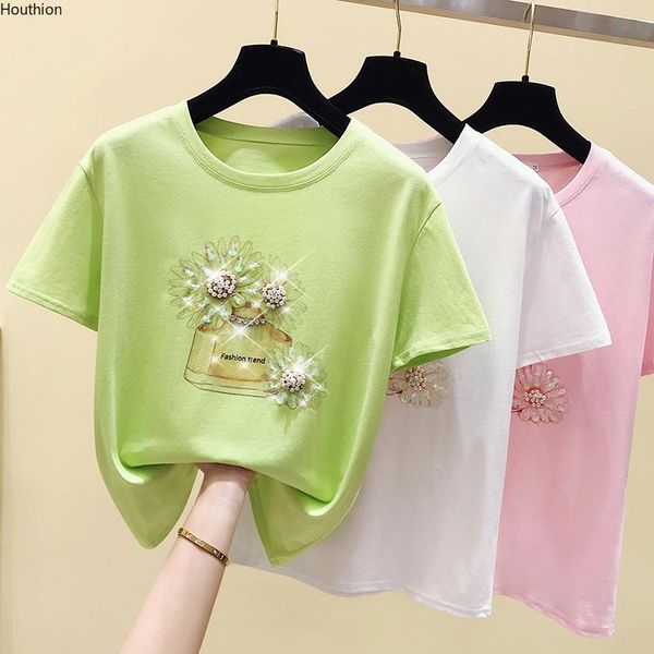 women's t-shirt houthion cotton regular 2021 casual tshirt fashion short sleeve diamond flower o-neck t shirt summer, White
women's t-shirt houthion cotton regular 2021 casual tshirt fashion short sleeve diamond flower o-neck t shirt summer, White