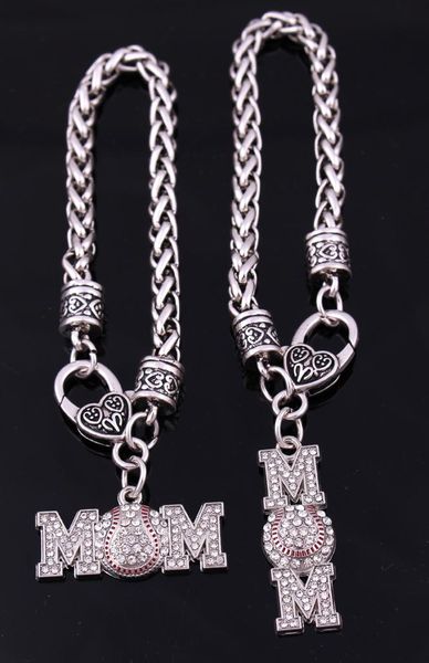 antique sliver plated zinc studded with sparkling crystal mom baseball sporty charm bracelet lobster-claw-clasps, Black
antique sliver plated zinc studded with sparkling crystal mom baseball sporty charm bracelet lobster-claw-clasps, Black