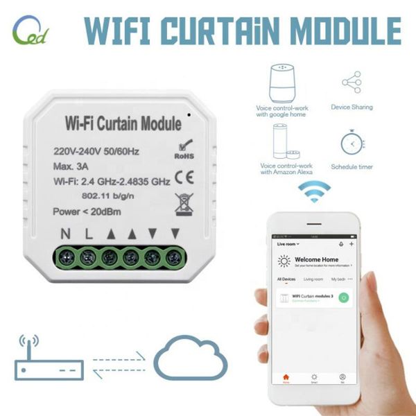 smart home control wifi mini curtain switch module roller blinds shutter motor life tuya app remote work with alexa google
smart home control wifi mini curtain switch module roller blinds shutter motor life tuya app remote work with alexa google