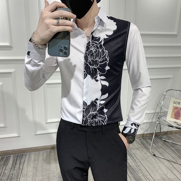 men's casual shirts long sleeved shirt, custom color printed tight fitting, leisure, social activities, nightclub, autumn, White;black
men's casual shirts long sleeved shirt, custom color printed tight fitting, leisure, social activities, nightclub, autumn, White;black