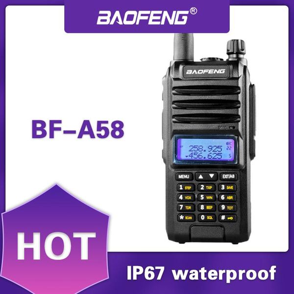 walkie talkie 2021 baofeng bf-a58 5w led screen ip57 waterproof hunting 10km two way high frequency transceiver
walkie talkie 2021 baofeng bf-a58 5w led screen ip57 waterproof hunting 10km two way high frequency transceiver