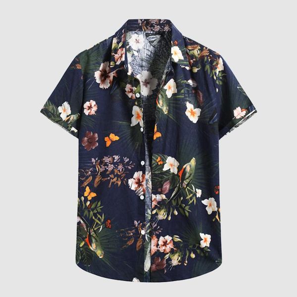 men's casual shirts 2021 styles summer shirt men short sleeve floral hawaii male flower print beach holiday s-2xl, White;black
men's casual shirts 2021 styles summer shirt men short sleeve floral hawaii male flower print beach holiday s-2xl, White;black