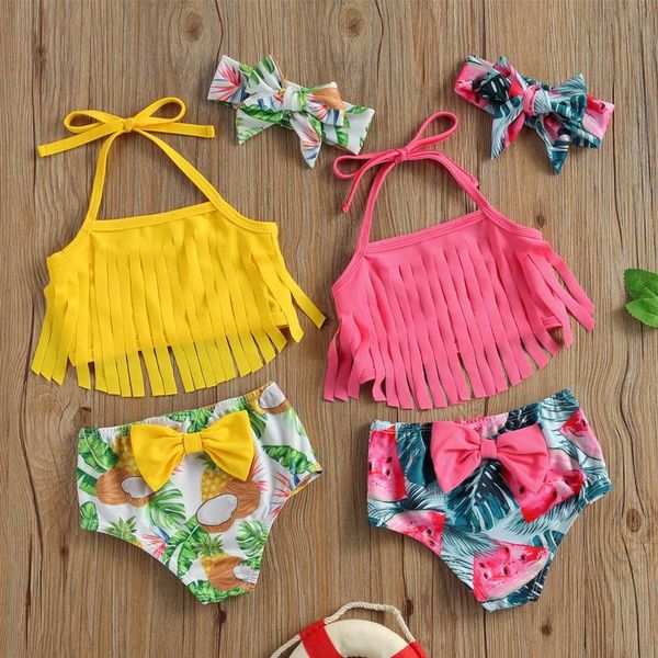 clothing sets 2021 kid girls swimwear swimsuit tassel halter floral bottoms bow headband tropical fruit print beach set, White
clothing sets 2021 kid girls swimwear swimsuit tassel halter floral bottoms bow headband tropical fruit print beach set, White