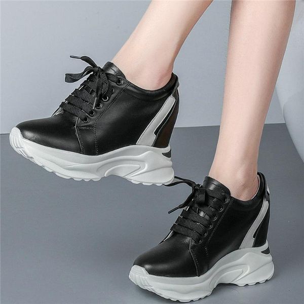 boots 10cm high heel creepers women genuine leather hidden wedges ankle female lace up round toe fashion sneakers casual shoes, Black
boots 10cm high heel creepers women genuine leather hidden wedges ankle female lace up round toe fashion sneakers casual shoes, Black