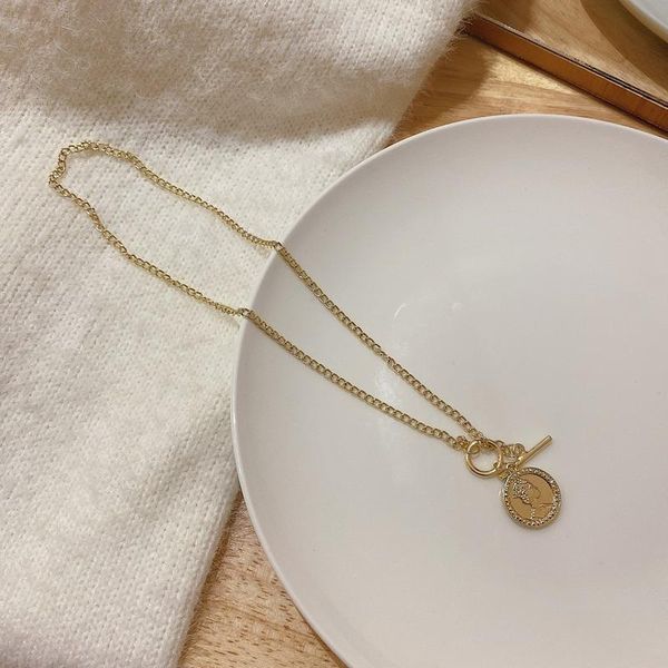 pendant necklaces vsnow exquisite gold queen coin toggle clasp necklace for women minimalist metal party jewelry accessories, Silver
pendant necklaces vsnow exquisite gold queen coin toggle clasp necklace for women minimalist metal party jewelry accessories, Silver