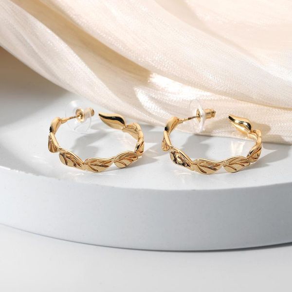 hoop & huggie creative leaf shape brass earrings for women gold color circle jewelry party gifts, Golden;silver
hoop & huggie creative leaf shape brass earrings for women gold color circle jewelry party gifts, Golden;silver