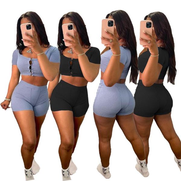 women's tracksuits summer style button solid color leisure sports all-match self-cultivation shaping two-piece suit, Gray
women's tracksuits summer style button solid color leisure sports all-match self-cultivation shaping two-piece suit, Gray