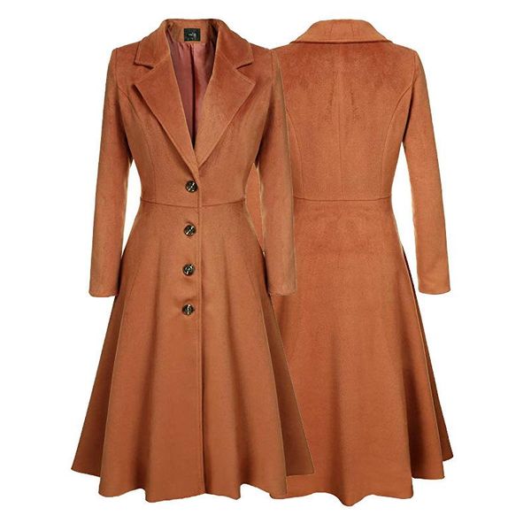 women's spring wool long jacket autumn trench coat ladies outerwear windbreaker female cardigans 2021 fshion clothing, Black
women's spring wool long jacket autumn trench coat ladies outerwear windbreaker female cardigans 2021 fshion clothing, Black