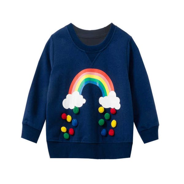 jumping meters rainbow sweatshirts for autumn winter girls cotton children's sport shirts 210529, Black
jumping meters rainbow sweatshirts for autumn winter girls cotton children's sport shirts 210529, Black