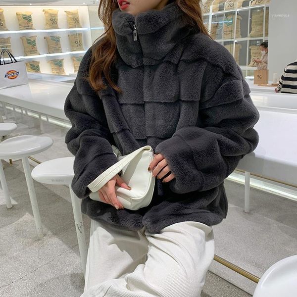 women's fur & faux fashion winter coat women luxury plus size korean style stand collar thick warm long sleeve zipper female jacket, Black
women's fur & faux fashion winter coat women luxury plus size korean style stand collar thick warm long sleeve zipper female jacket, Black