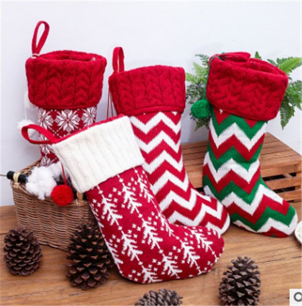 new christmas decorations knitted christmas stockings worsted stockings red and white elk gift bag for children, Pink;blue
new christmas decorations knitted christmas stockings worsted stockings red and white elk gift bag for children, Pink;blue