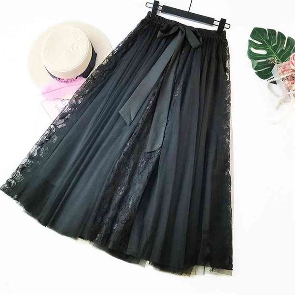 fashion tutu tulle skirt women long maxi korean cute bow high waist pleated female school sun spodnica 210629, Black
fashion tutu tulle skirt women long maxi korean cute bow high waist pleated female school sun spodnica 210629, Black