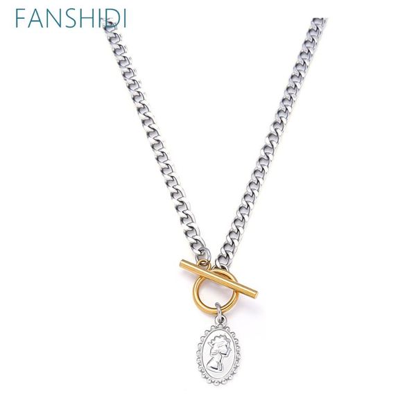 chokers fanshidi gold color stainless steel toggle choker avatar oval elizabeth coin pendant necklaces, Golden;silver
chokers fanshidi gold color stainless steel toggle choker avatar oval elizabeth coin pendant necklaces, Golden;silver