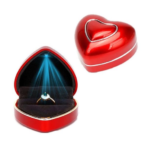 jewelry pouches, bags heart-shaped led light wedding ring box engagement rings necklace case 83xf, Pink;blue 
jewelry pouches, bags heart-shaped led light wedding ring box engagement rings necklace case 83xf, Pink;blue