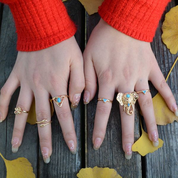 fashion exaggeration national style elephant snake multi piece combination ring f1157, Silver
fashion exaggeration national style elephant snake multi piece combination ring f1157, Silver