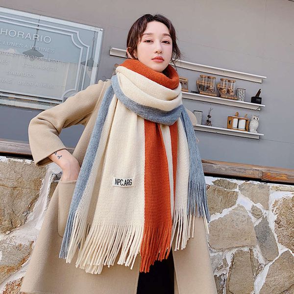 scarf autumn and winter korean version lovely student versatile girl ins couple thickened warm wool neck, Blue;black 
scarf autumn and winter korean version lovely student versatile girl ins couple thickened warm wool neck, Blue;black