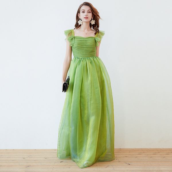 women's runway dresses spaghetti straps ruffles bow detaiing ruched bodice elegant long party prom, Black
women's runway dresses spaghetti straps ruffles bow detaiing ruched bodice elegant long party prom, Black