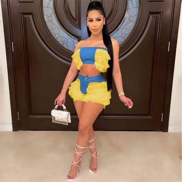 two piece dress summer women mesh sheer stitching crop and shorts suit casual set denim outfits fashion streetwear 76ck, White
two piece dress summer women mesh sheer stitching crop and shorts suit casual set denim outfits fashion streetwear 76ck, White