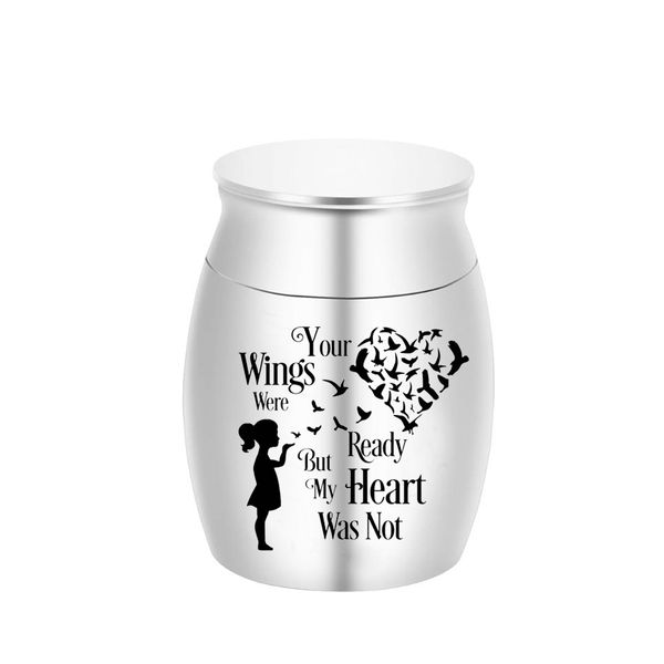 pet/human cremation urn pendant ashes souvenir little girl engraved -your wings were ready but my heart was not-five-color optional, Silver
pet/human cremation urn pendant ashes souvenir little girl engraved -your wings were ready but my heart was not-five-color optional, Silver