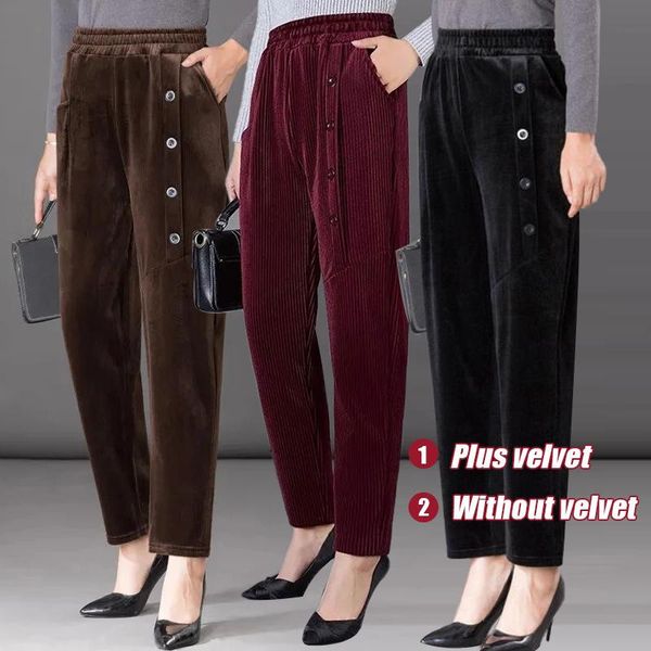 women's pants & capris autumn winter oversize velvet corduroy women vintage fleeced baggy fashion high waist temperament casual trouser, Black;white
women's pants & capris autumn winter oversize velvet corduroy women vintage fleeced baggy fashion high waist temperament casual trouser, Black;white
