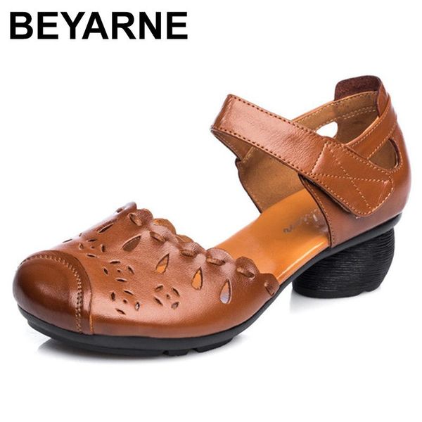 beyarne summer comfort with thick heel genuine leather sandals mother non-slip shoes rubber bottom women cow leather shoes, Black
beyarne summer comfort with thick heel genuine leather sandals mother non-slip shoes rubber bottom women cow leather shoes, Black
