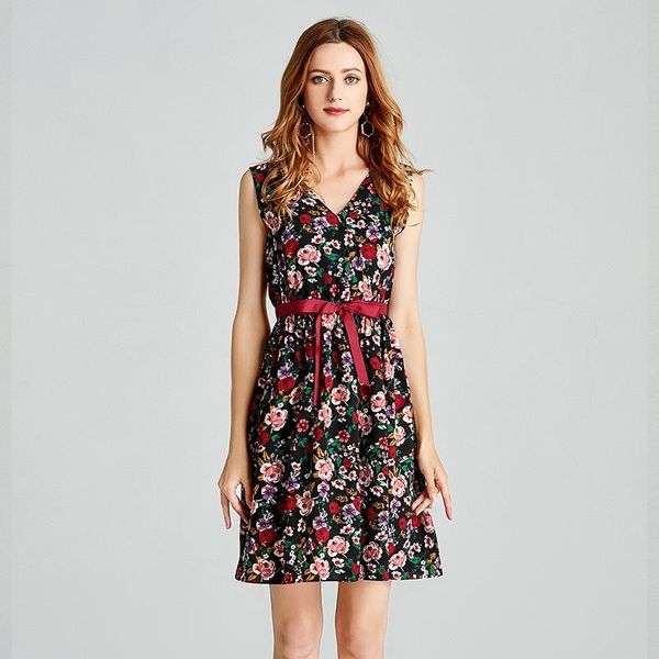 casual dresses sleeveless print floral dress 2021 female sashes + v neck women boho clothes vestidos birthday for, Black;gray
casual dresses sleeveless print floral dress 2021 female sashes + v neck women boho clothes vestidos birthday for, Black;gray