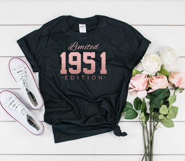 women's t-shirt rose gold - 70th birthday gift ,limited edition 1951 t-shirt, for her and him, party shirt | unisex, White
women's t-shirt rose gold - 70th birthday gift ,limited edition 1951 t-shirt, for her and him, party shirt | unisex, White